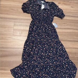 Max studio floral  Navy Dress
